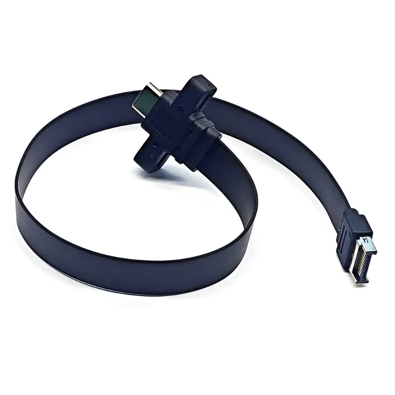 Baffle Cable Type‑E to Type‑C Front Panel Flat Cable High‑Speed Transfer Extension For Computer Chassis