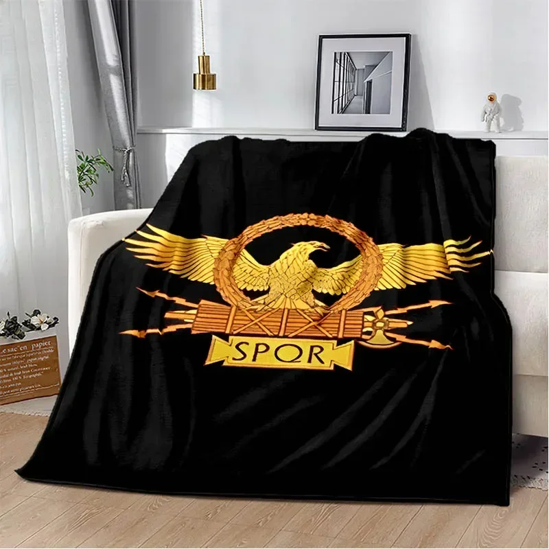 Coperte stampate con logo SPQR romano coperta calda per bambini coperta morbida e confortevole coperte da viaggio per la casa regalo di compleanno