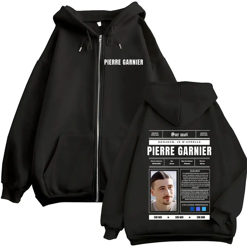 

Худи на молнии Pierre Garnier Album Tour Merch для мужчин и женщин, модная одежда в стиле хип-хоп, свободные толстовки на молнии, куртки, пальто