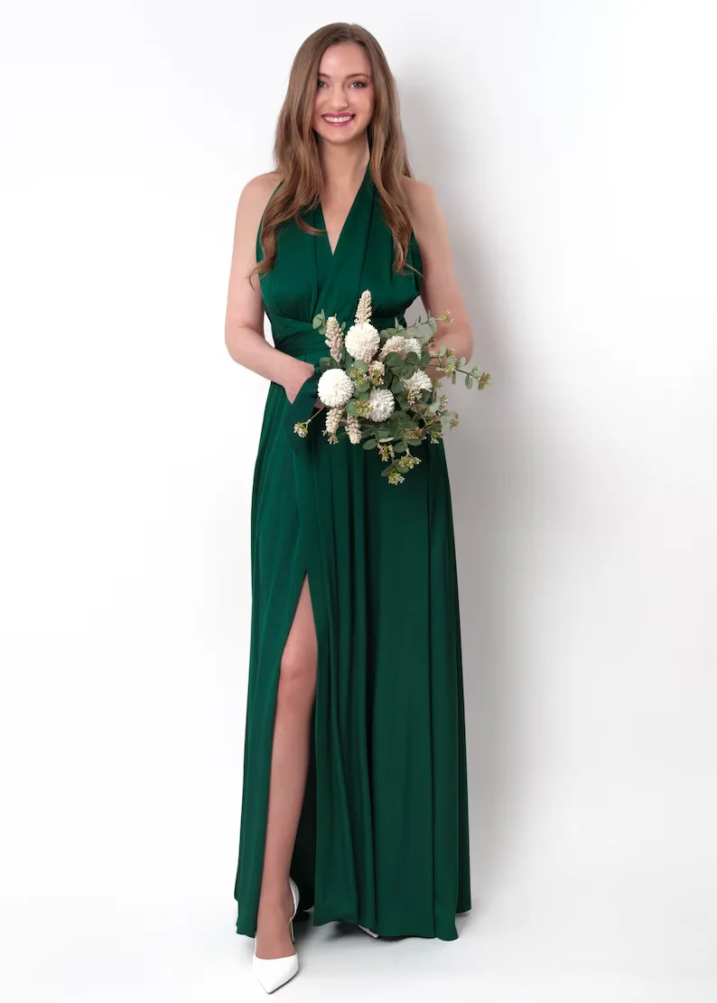 Dark Green Bridesmaid Dress Infinity Multiway Maxi Bridesmaid Dress Formal Wrap Wedding Long Evening Dress Wedding Cocktail