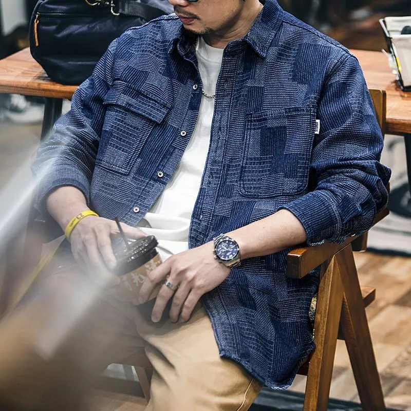 

American Sle Long Sve irt Men's Spring 2025 New Loose Casual Plaid irt Men's Retro Workwear Jaet Trendy