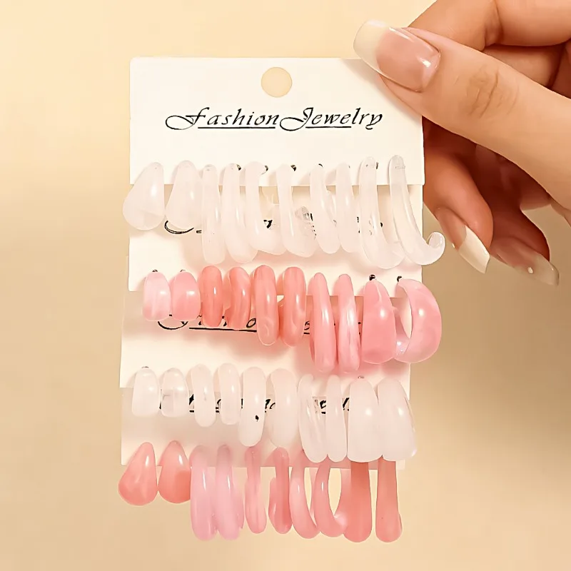 New Early Spring and Summer Resin Water Drop Earrings Sweet Style Simple and Versatile Fashion Personalized Earrings for Women