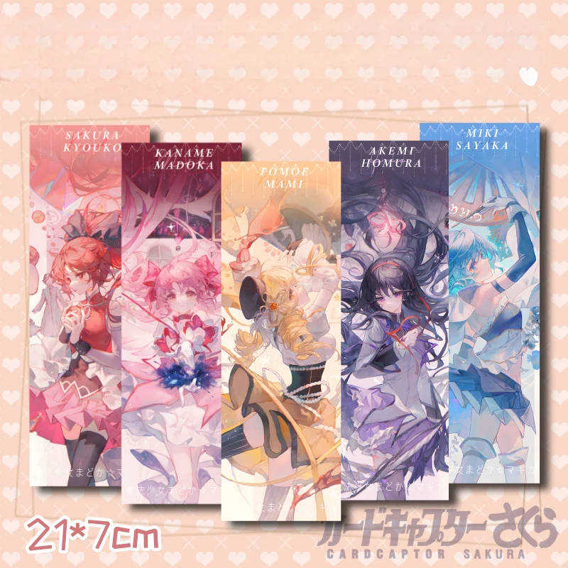 Kaname Madoka Akemi Homura Sakura Kyōko Popular Anime 2D Peripheral Laser Ticket Bookmarks School Supplies Pretty Stationery