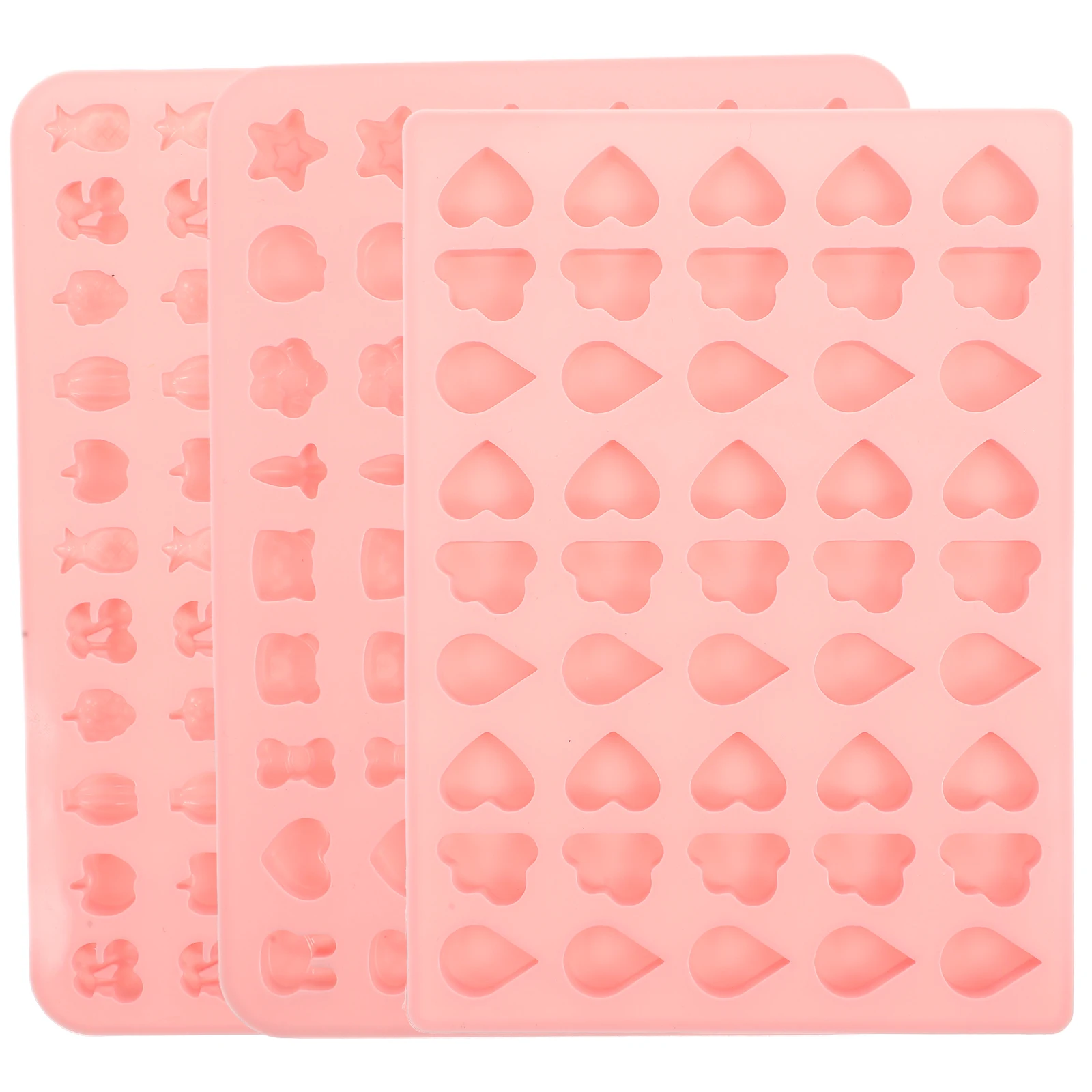 

3pcs Silicone Fondant Mold Cartoon Shaped Baking Tool Heat Resistant For Cake Cupcake Chocolate Decoration Diy Dessert Making