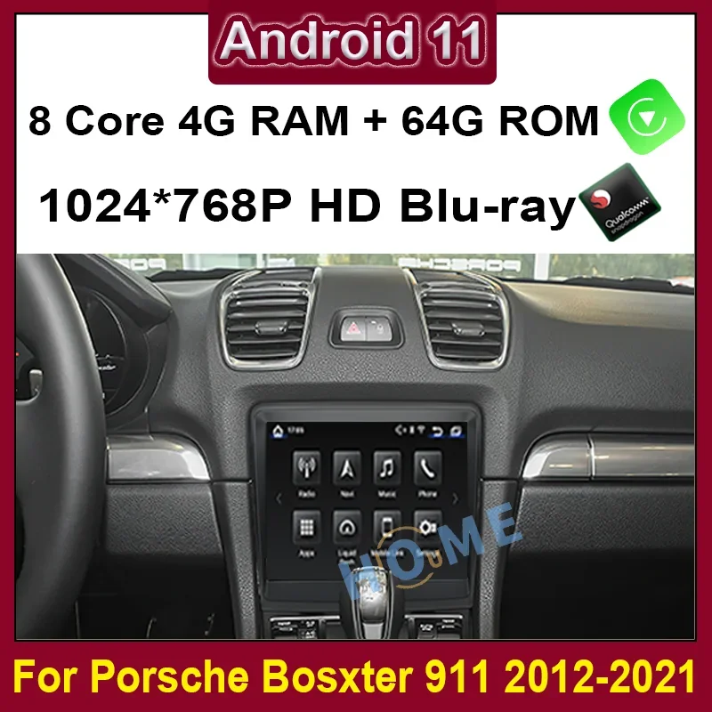 

Android 11 Snapdragon 8Core 4+64GB Car Radio GPS with IPS HD Screen DSP 4G carplay 4GLTE For Porsche 718 Boxster 9112012-2021