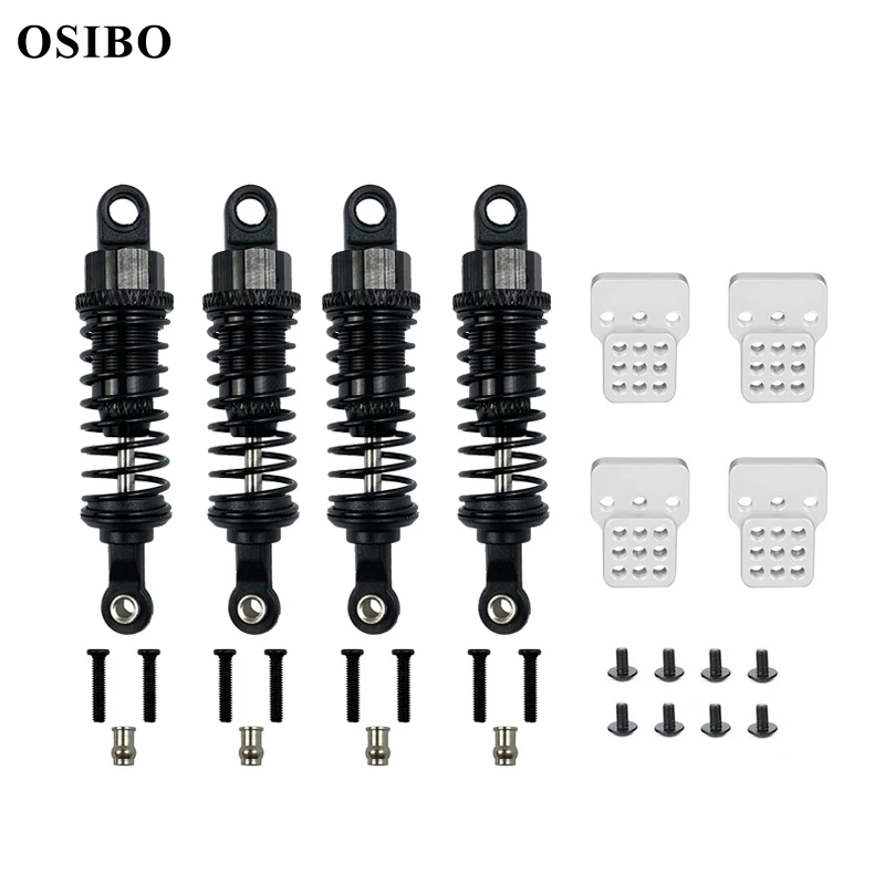 Amortisseur en métal de type rempli d'huile avec tour d'amortisseur, pièces de mise à niveau réglables pour voiture RC WPL C14 C24 MN D90 D91 MN99 99s, 4 pièces