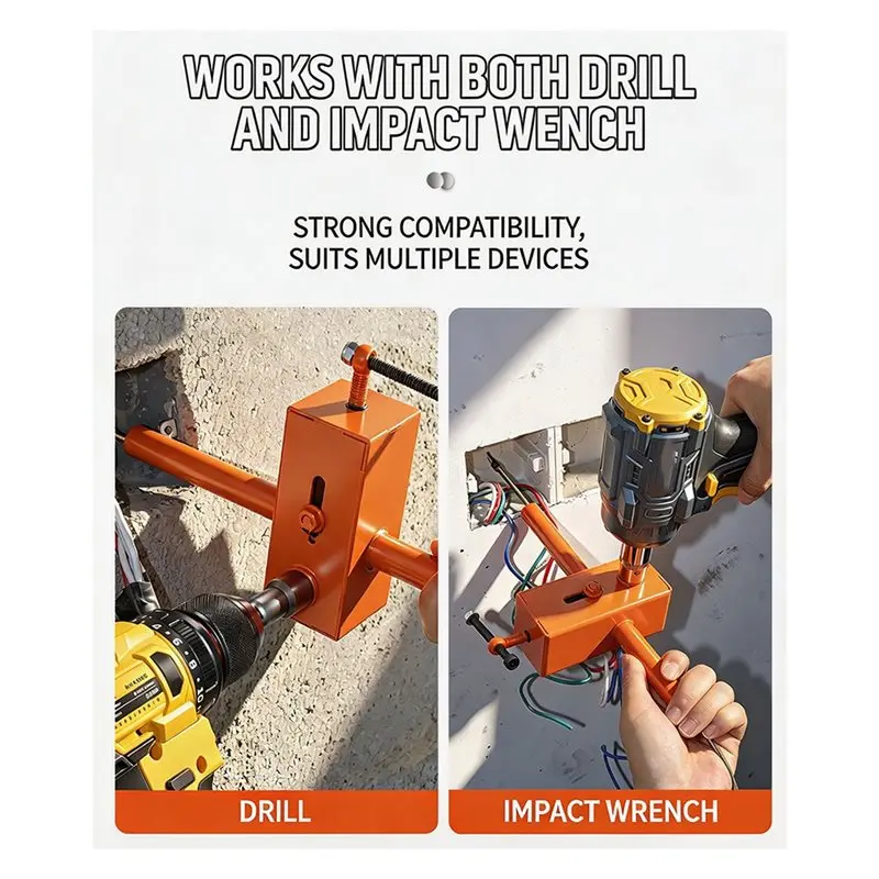 【LIMITED TIME DISCOUNT】Wall Wiring Machine Semi-Automatic Compact Cable Puller Electric Drill Threading Device For Construction