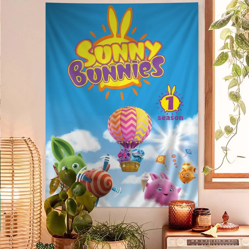 

S-Sunny B-Bunnies Printed Large Wall Tapestry Hanging Tarot Hippie Wall Rugs Dorm Cheap Hippie Wall Hanging