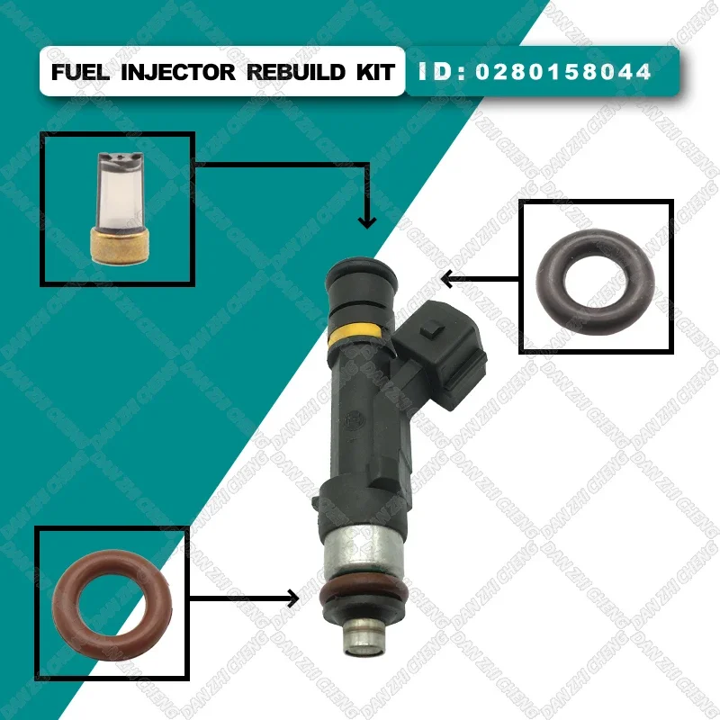 

Fuel Injector Service Repair Kit Filters Orings Seals Grommets for Ford 4L3E-C5A 0280158044