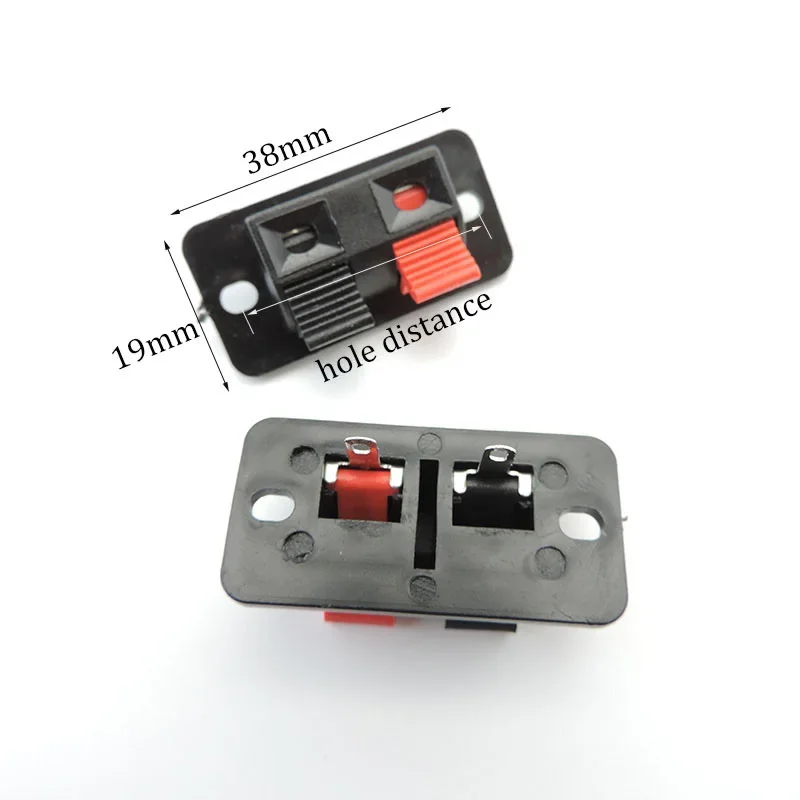 2pcs Connector Terminal 2P 4P Positions Push In Jack Spring Load Audio power supply Speaker Breadboard Clips switch button t1