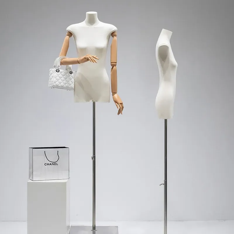 Korean Style Flat Chest Female Mannequin Torso Display Stand for Clothing Store Window Dress Form Bust Model Props