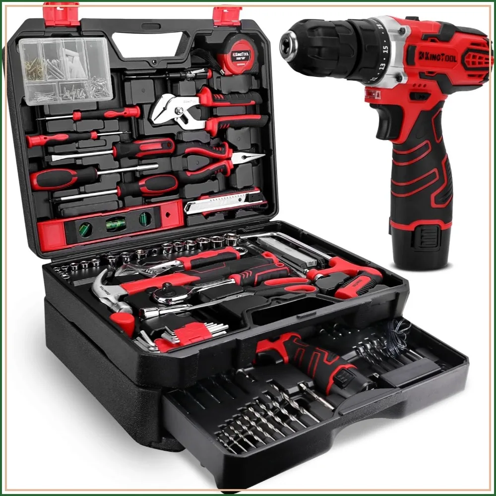 

276-Piece Tool Set with 12V Cordless Drill, Storage Case, Perfect for Homeowner DIY