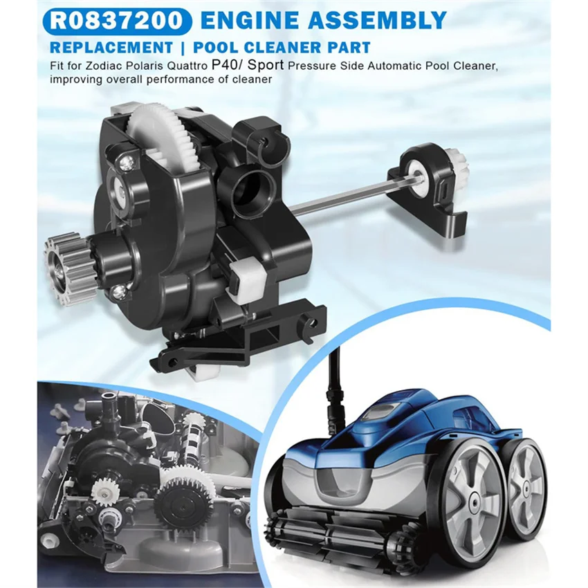 ANX-Motoreinheit mit O-Ring-Ersatz R0837200 für Polaris Quattro Sport / P40 Druckseitiger Automatischer Poolreiniger Ersatzteil – Detail 7