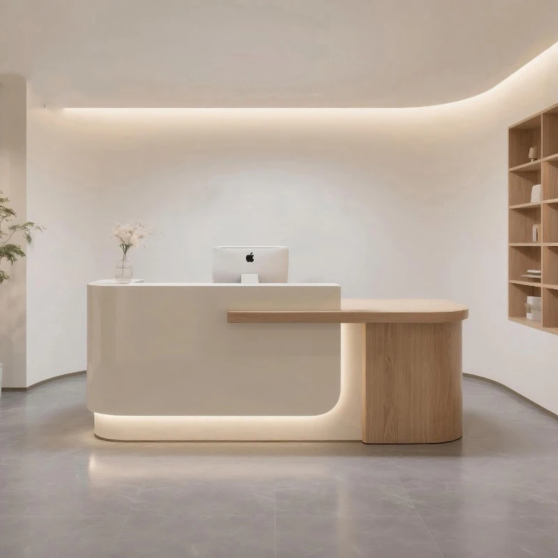 

Nordic Display Reception Desk Modern Aesthetic Reception Desk Trendy Luxury Storage Escrivaninha Commercial Furniture