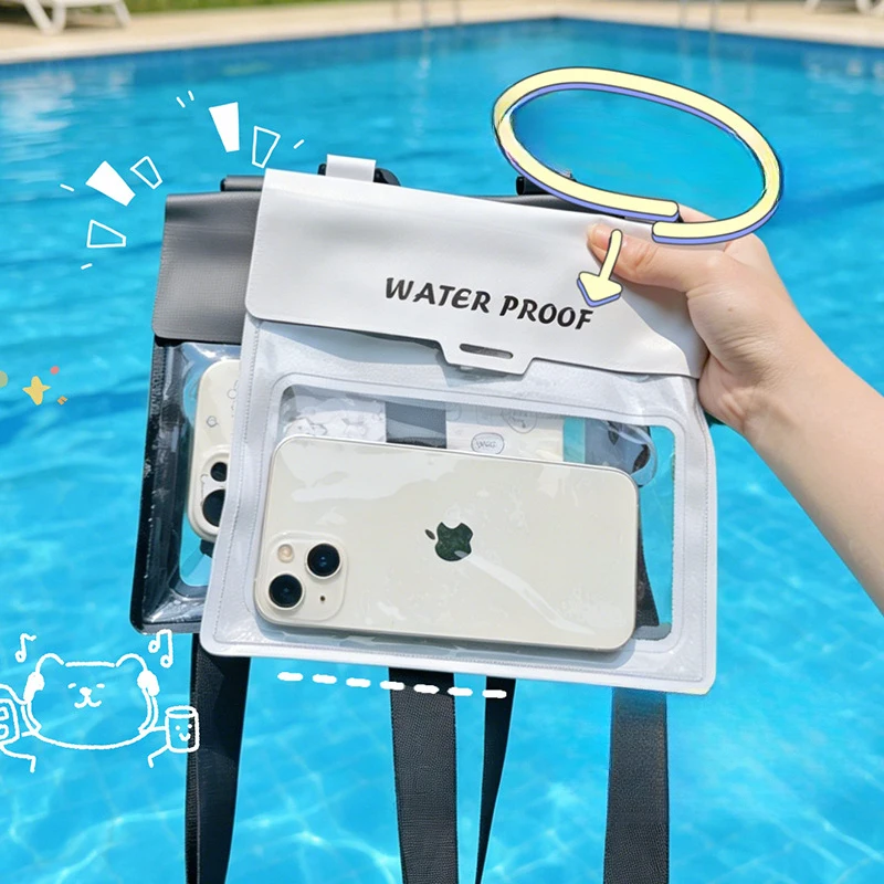 Large Capacity Waterproof Phone Bag For Outdoor Swimming And Camping, Touchscreen-Friendly Floatable Waterproof Bag