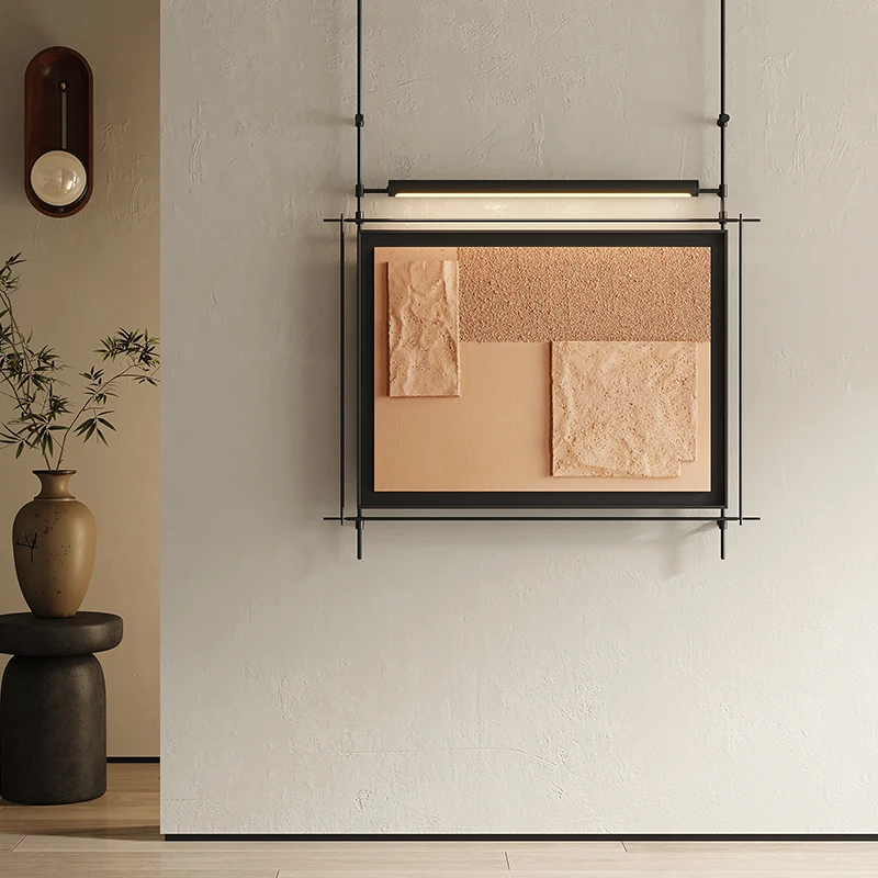 Modelo de lujo ligero para habitación, estudio, entrada, pintura decorativa de hierro, pared retro, pintura de instalación de varilla de metal tridimensional