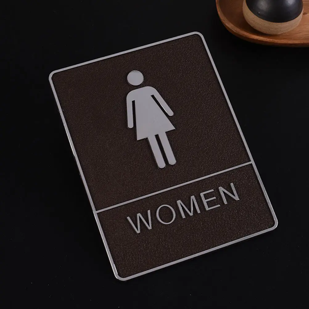 3Pcs Acrylic Washroom Sign Plate Set Men and Women Toilet Signs for Hotels Restaurants Shopping Malls Easy Apply Reusable