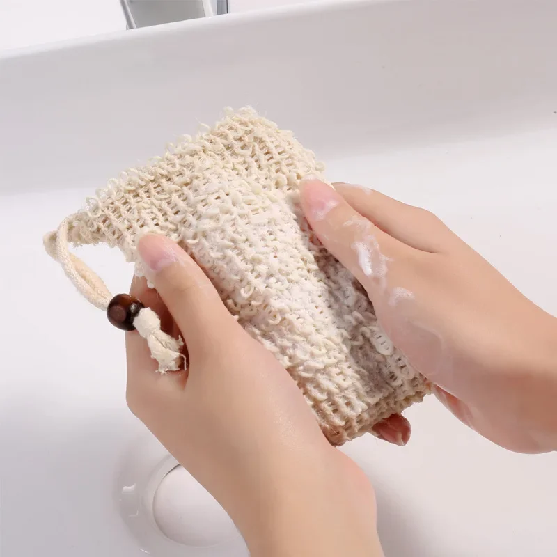 30pcs Exfoliating Natural Sisal Soap Bag Pouch Soap Saver Foaming net Shower Bath Scraps Save Soaps Natural Fiber Soap Bags