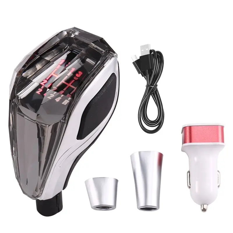 AS57-4X Universal Car LED Crystal Handles Manual Transmission Gear Shift Knob Lever Stick Head For Toyota Honda Hyundai