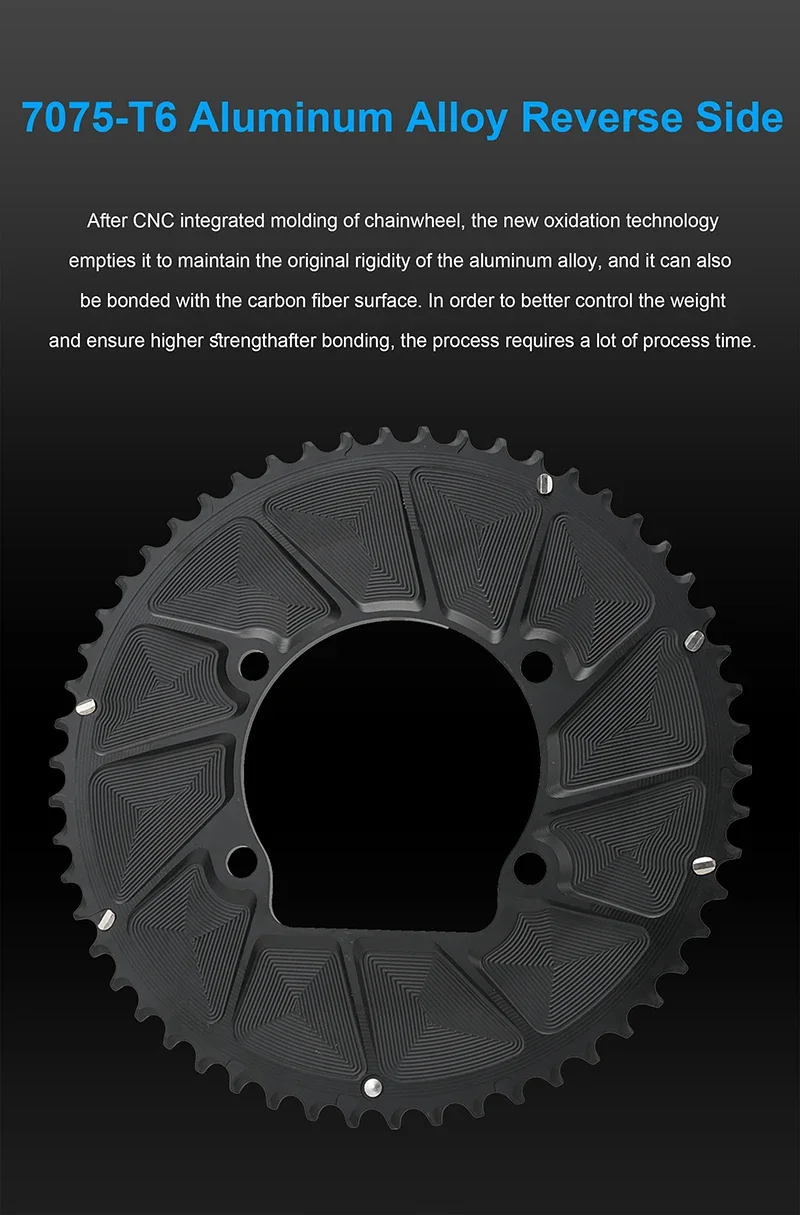 RIRO Carbon 110BCD Kettenblatt für R7000 R8000 R9100 Carbon-Rennrad-Kettenblatt 50-34T 52-36T 53-39T 54-40T Doppelkranz – Detail 2