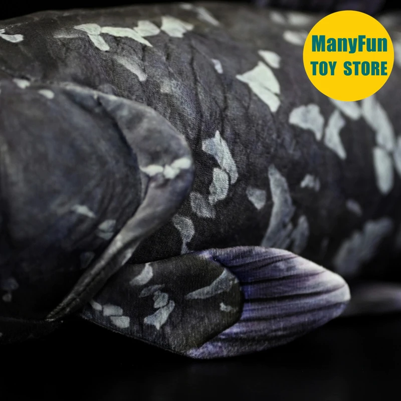Realistic Coelacanth Plush Toy - Living Fossil Stuffed Animal, Lifelike Latimeria Plushie, Unique Gift for Marine Lovers & Kids