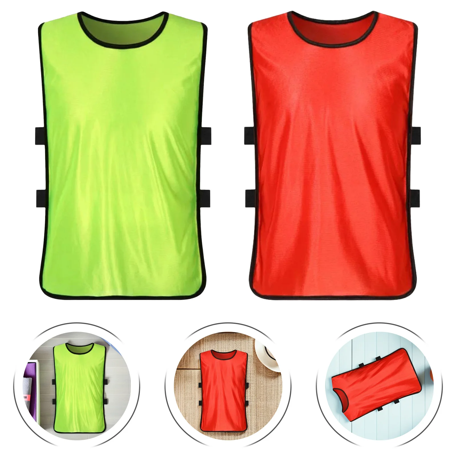 

12pcs Kids Training Vest Polyester Mesh Sleeveless Shirts For Summer Sports Basketball Football Team Lightweight Vest For