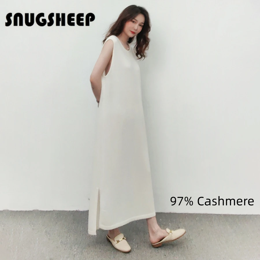 cashmere women elegant long dress fashion sleeveless white dresses sexy clothes outfits party woman black casual luxury vacation