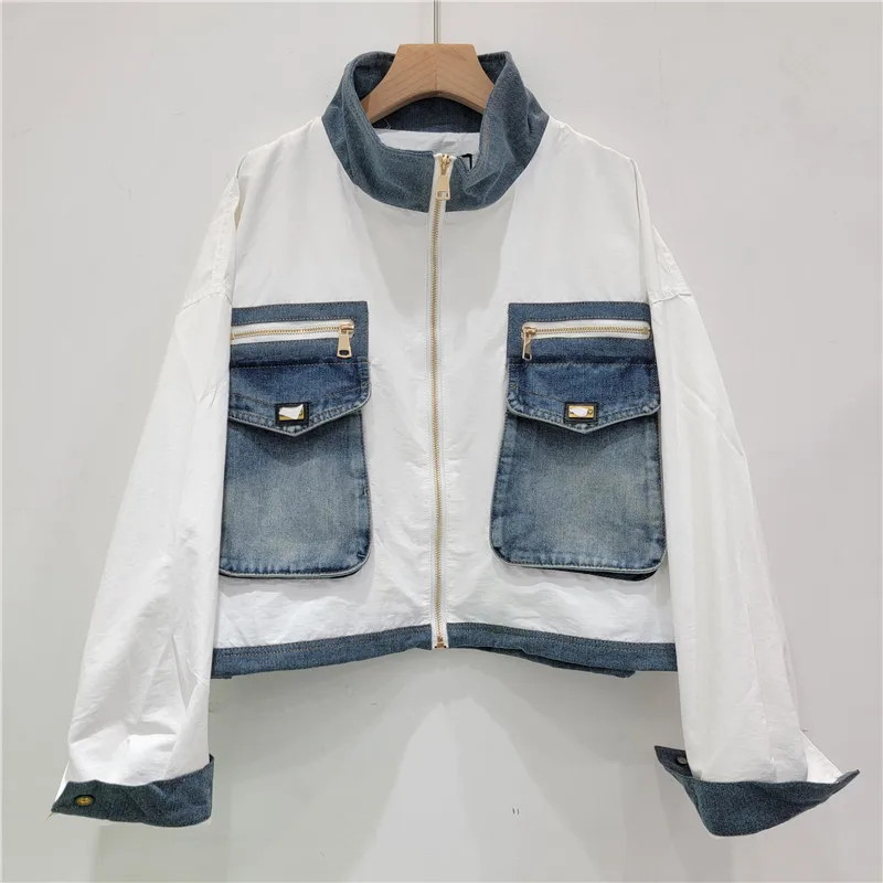 

European biker jacket redefined. With bold panels, oversized pockets & a chic color-block collar for an edgy look.