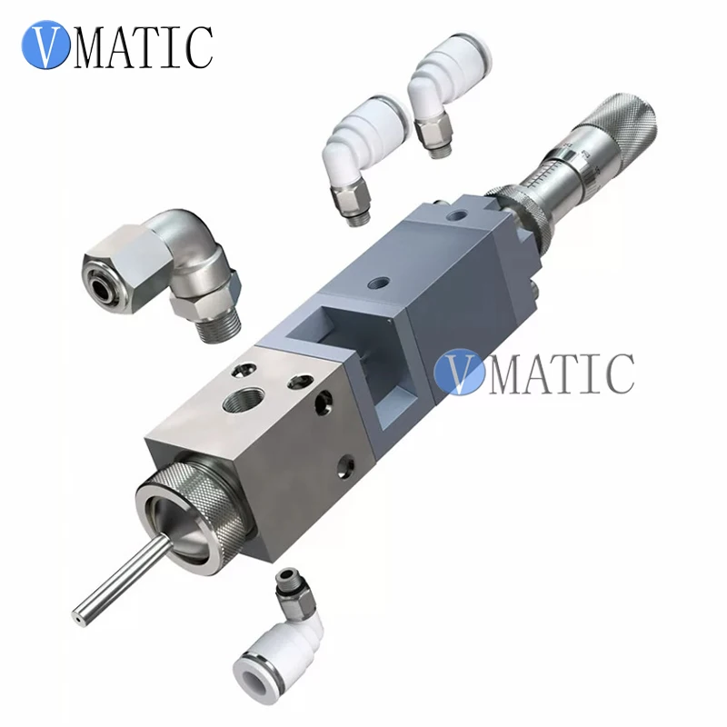 VC-24E Precision Atomizing Spray Valve Stainless Steel Pneumatic Dispensing Nozzle for Glue/Grease/Ink, Auto Dispenser Accessory