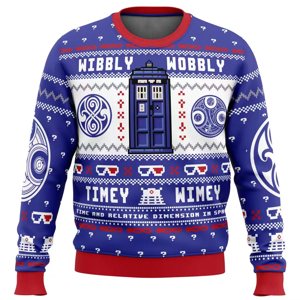Doctor Who Tardis Ugly Christmas Sweater Cartoon Anime Women Men Pullover Tops 2025 New Fashion Couple Hoodie Sweatshirt