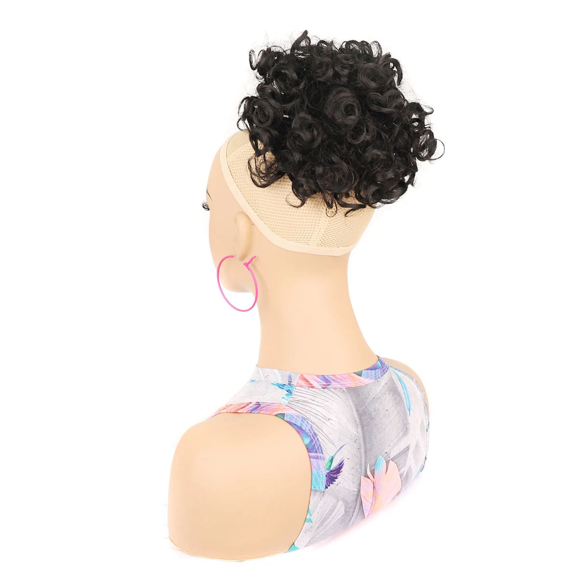 Zolin الأفرو نفخة مجعد الشعر Updos Chignon قصيرة ذيل حصان الشعر التمديد الرباط كعكة الشعر الأسود الاصطناعية قطع الشعر للنساء #6