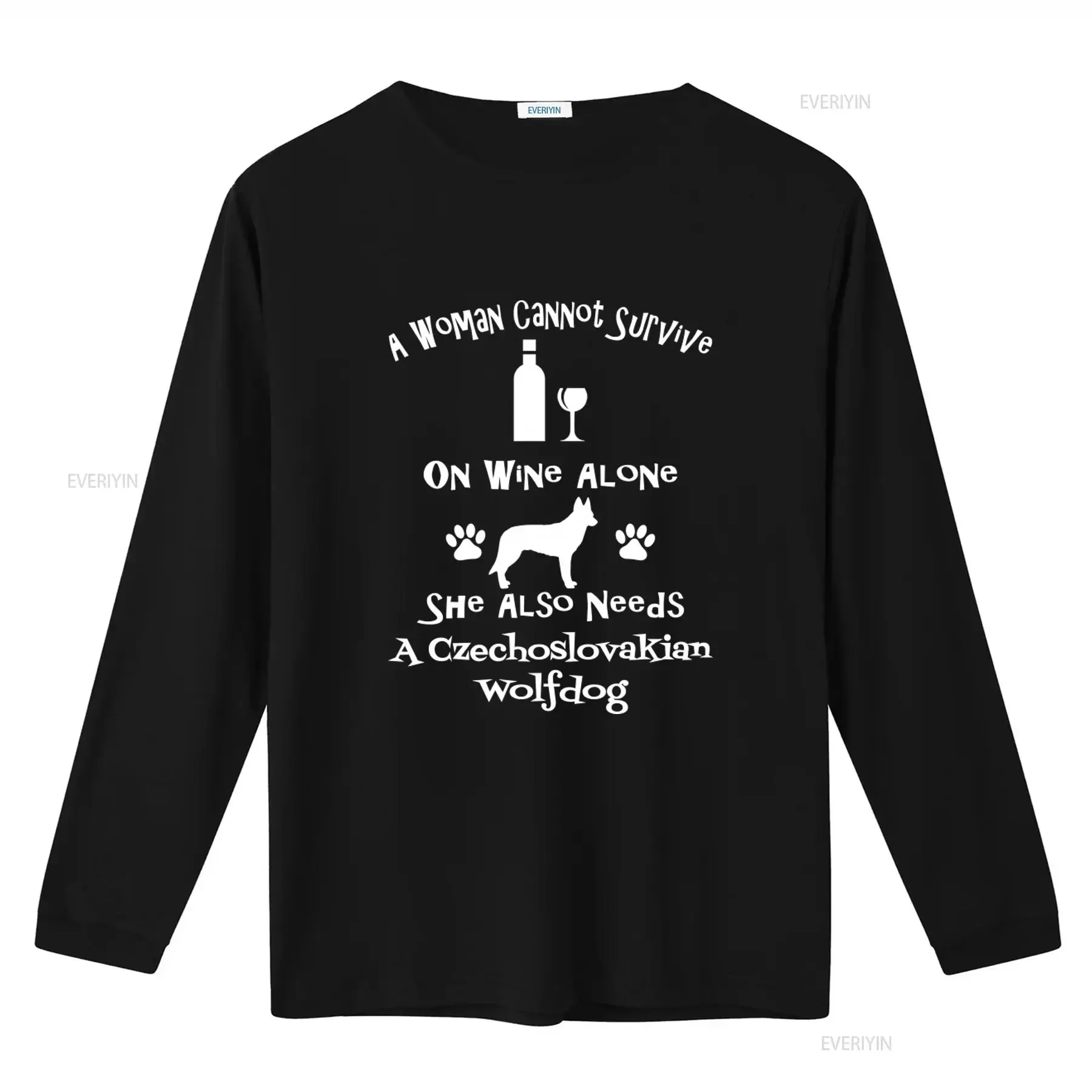 A Woman Cannot Survive On Wine Alone She Also Needs Czechoslovakian Wolfdog T Shirt Loose Fitted Styles For Dog Lovers Pet
