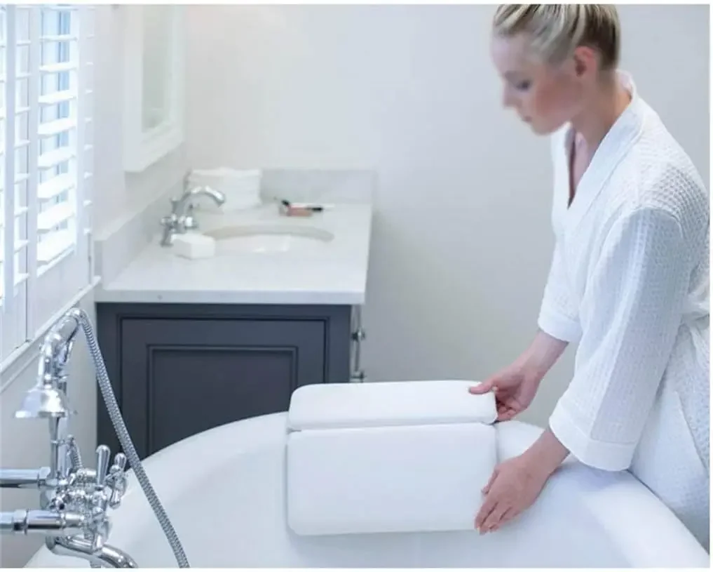 Suction Cup Non-Slip PU Waterproof Sponge Bath Pillow Bathtub Cushion