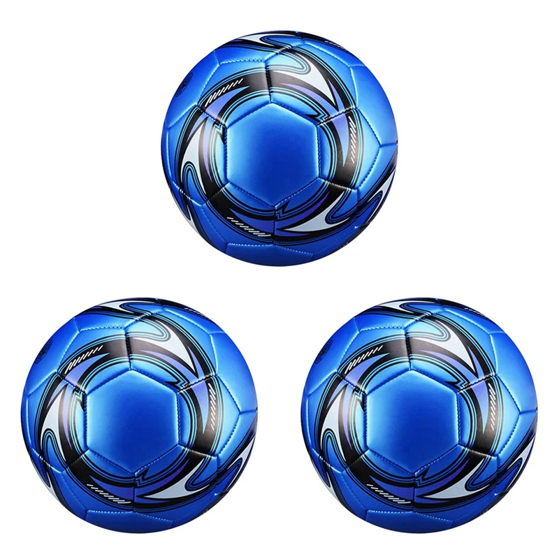 

3X Professional Soccer Ball Size 5 Official Soccer Training Football Ball Competition Outdoor Football Blue