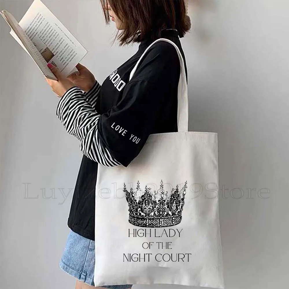 محكمة الضباب والغضب الشوك والورود نجوم السماء نيستا كاسيان فير المحكمة الليلية سارة ماس كتب قماش حمل حقيبة يد صديقة للبيئة