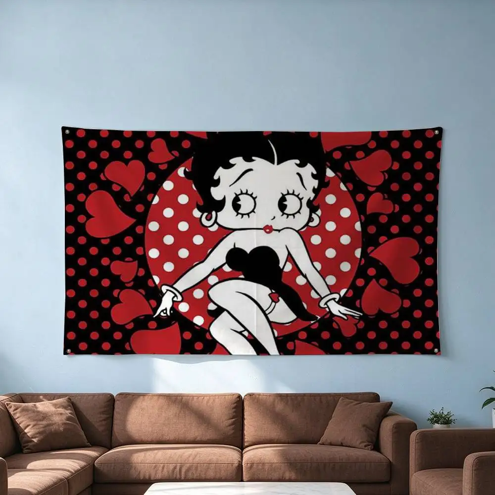 Betty B-Boop Vintage  Flags for Bedrooms Home Decor Items Outdoor Decors Garage Decoration Flaga