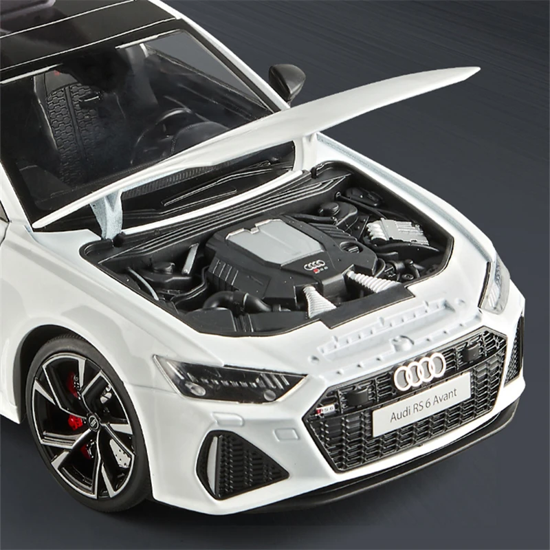 1/18 Audi RS6 Avant Station Wagon Alloy Car Model Diecasts Metal Sports Car Vehicles Model Simulation Sound Light Kids Toys Gift