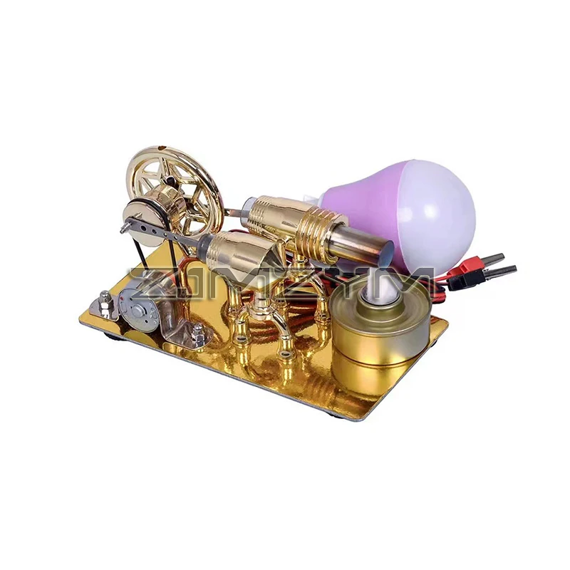Engine Model Generator with Light Bulb Steam Engine Physics Experiment Popular Science Teaching Aids