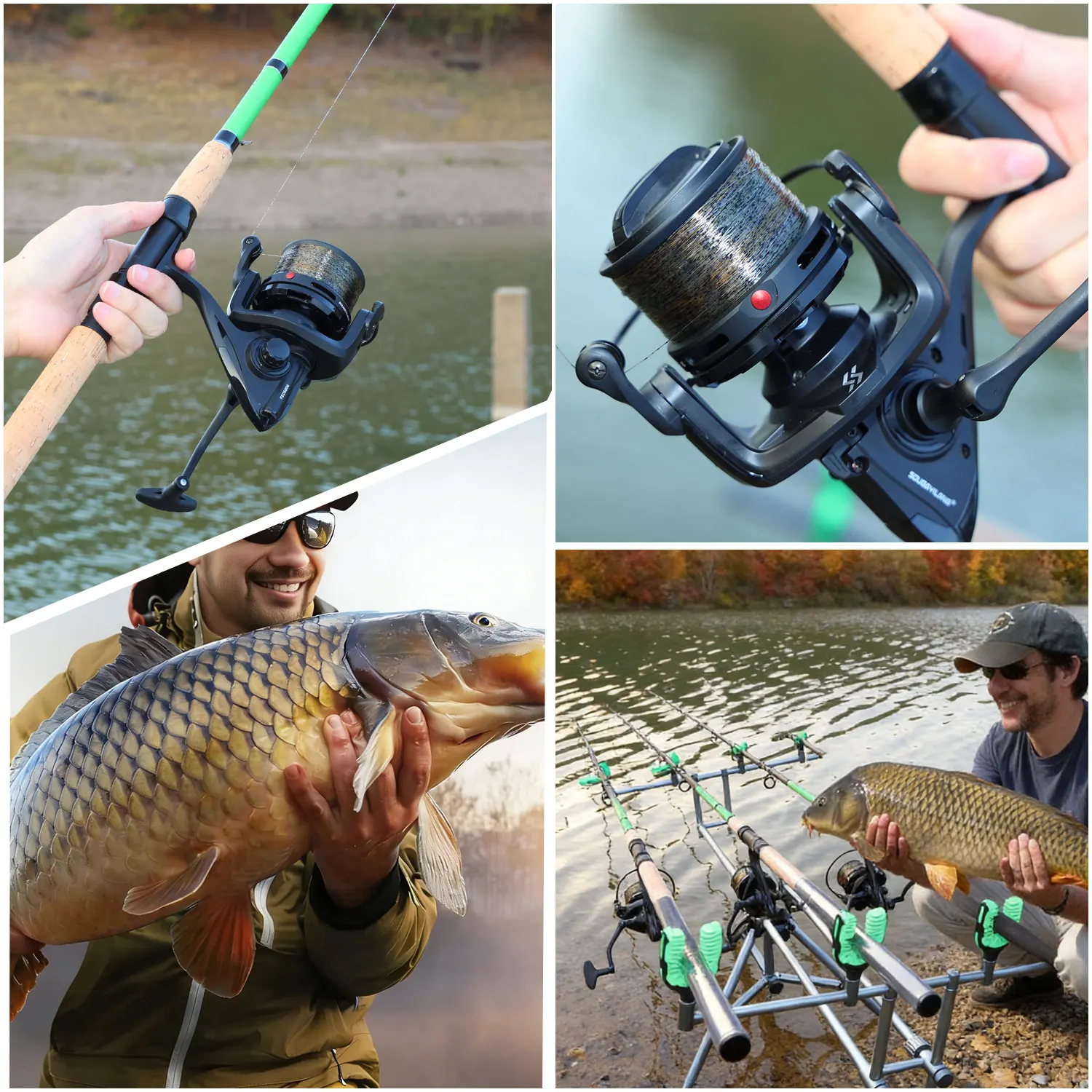 Sougayilang Professionelle Feeder-Rolle mit Vollmetallgehäuse, Doppelspulen, 4,7:1 Übersetzungsverhältnis, 15KG Max. Bremskraft, für Ufer- und Salzwasser, Universell Einsetzbar – Detail 16