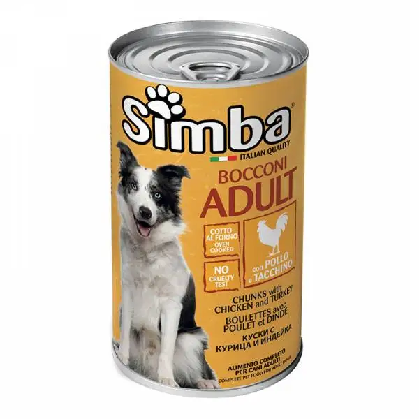 SIMBA moist dog food MOUSSE BUER/chicken TACCHINO 24*415g