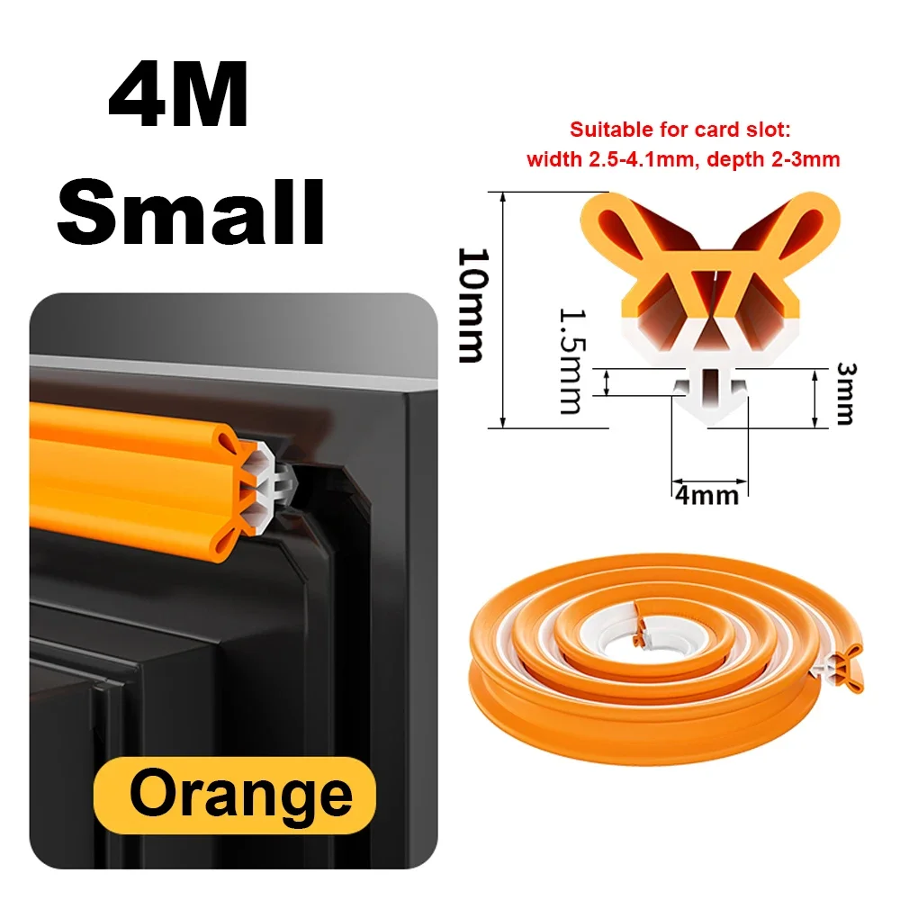 4metres/roll Window Sealing Strip Soft TPE Draft Stopper Card Slot Multi-layer Seal Plastic Steel Window Weatherstripping