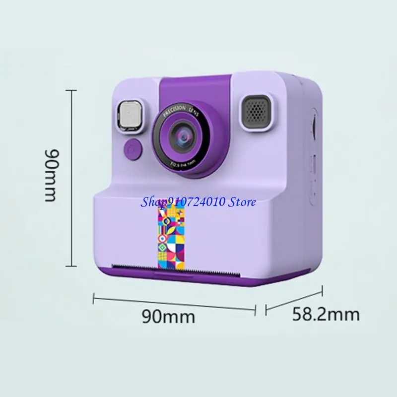 77hdチャイルド写真カメラ180°回転レンズクリエイティブステッカー印刷機能