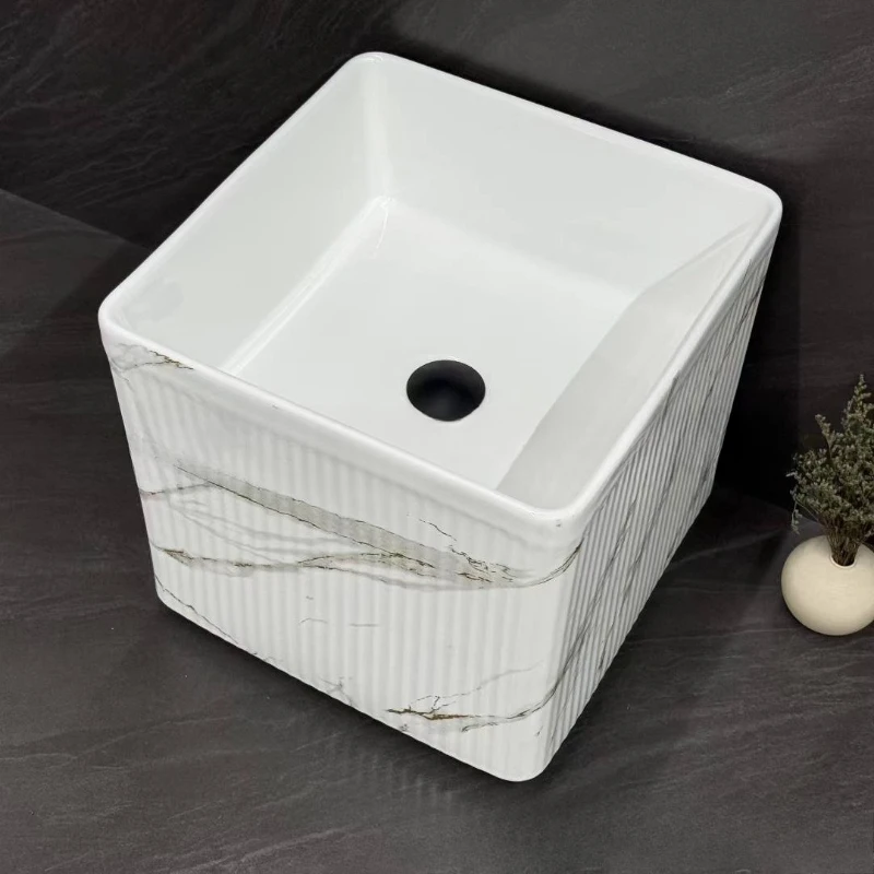 

Textured wall-mounted washbasin high temperature resistant ceramic integrated wall-mounted small apartment