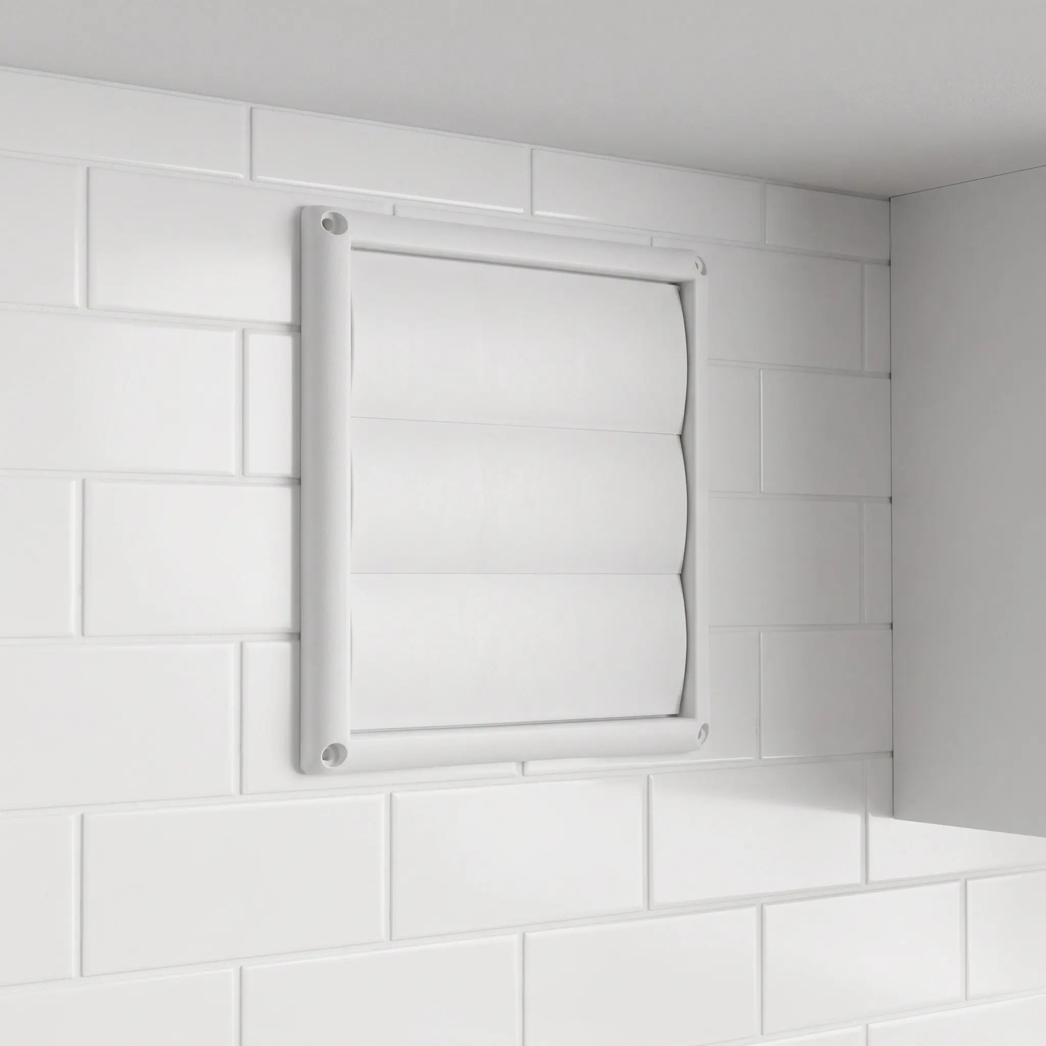 5In Square Plastic Louvered Dryer Vent Cover Outdoor Exhaust Vent Cap for Bathroom Wall Kitchen Exhaust Fan Cover Plastic