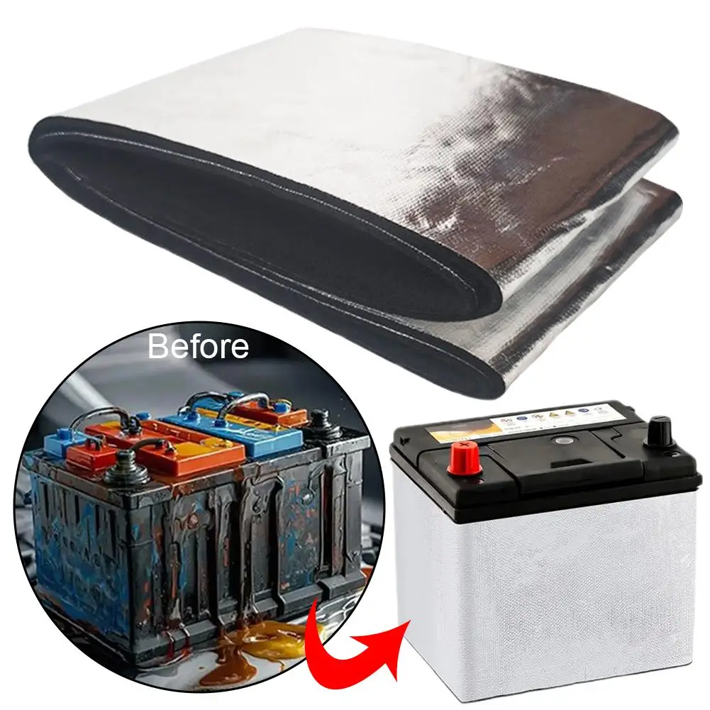 

Car Battery Insulation Cotton Car Battery Wrap Car Battery Cover Multi-Layer Fire Protection Winter ATV Motorcycle Lawn Mower