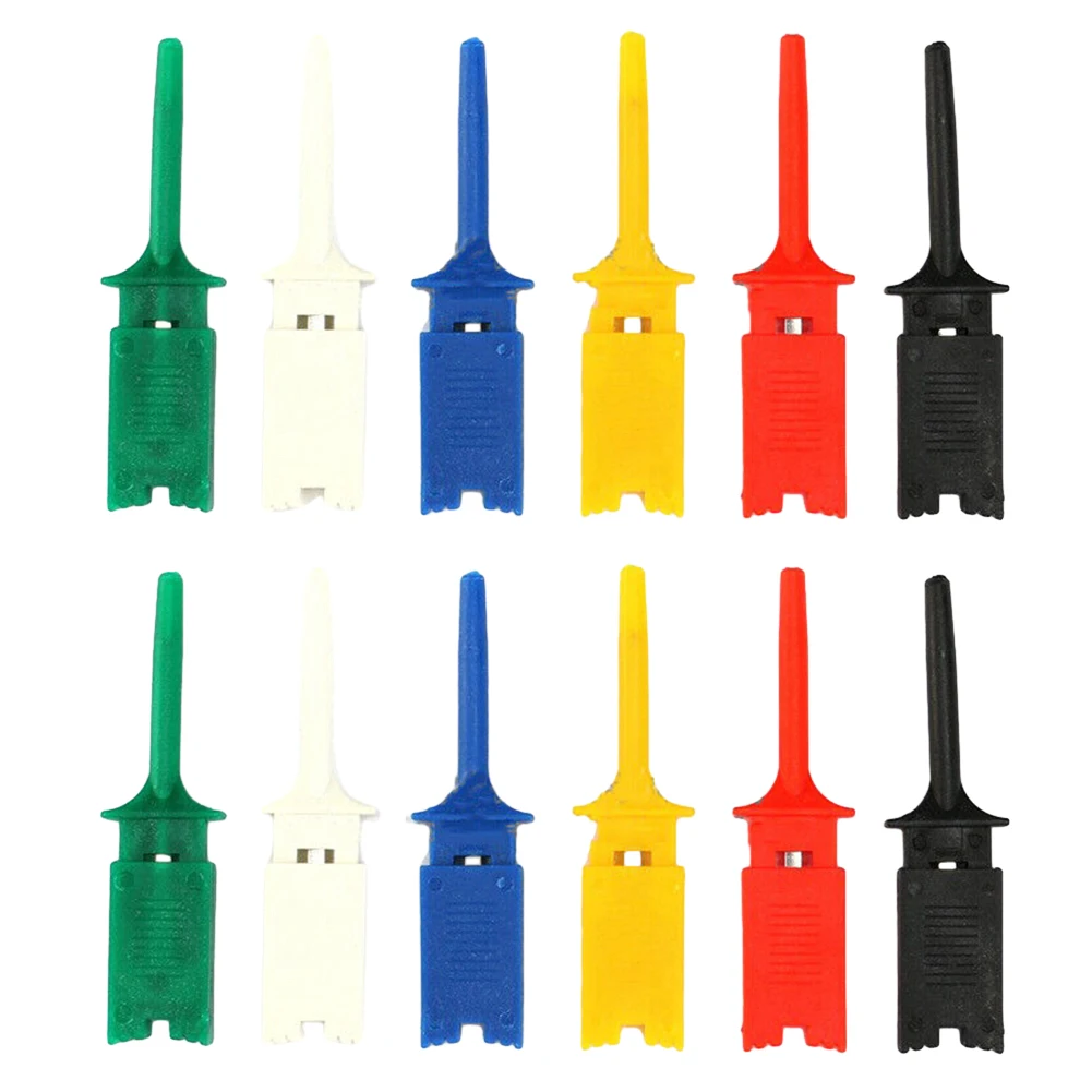 Convenient For Electronic Testing Clip Hook 12pcs Flat Hooking Instrumentation Clip for Test Hook Clip Testing