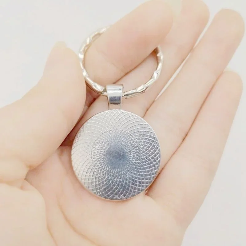 Phoenix Keychain Steampunk Yin Yang Jewelry Glass Cabochon Keyring Metal Fashion Accessories for Men Women Valentines Gift