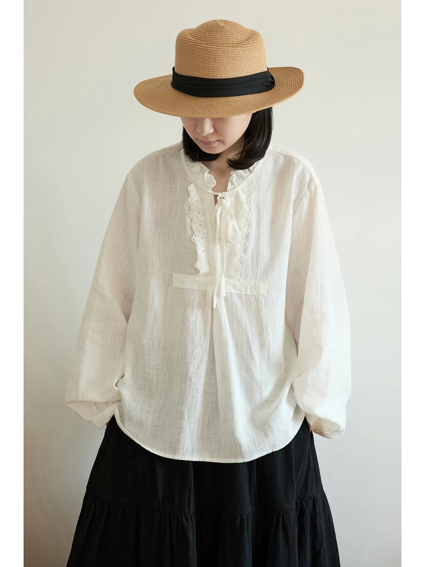 

Удобная рубашка с длинными рукавами для защиты от солнца, из льняной ткани, с кружевным воротником, дышащая, летняя, модная, в японском стиле, свободного кроя.