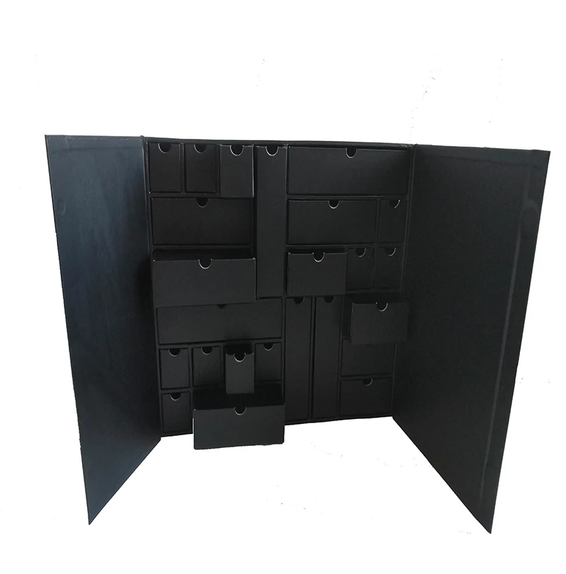 Customized queryAdvent Calendar Box Custom Printing Rigid Cardboard Christmas Surprise Box with Magnet Empty Drawer Boxes for Gi