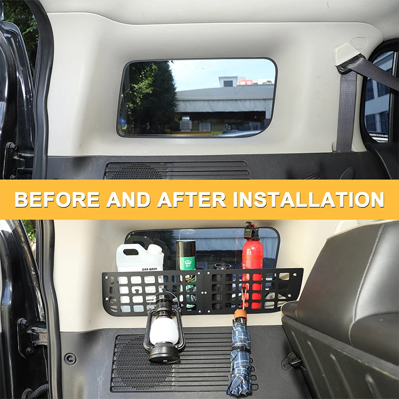 

2piece set Aluminum alloy black For Hummer H3 2005-2009 car trunk side window storage fence interior modification accessories